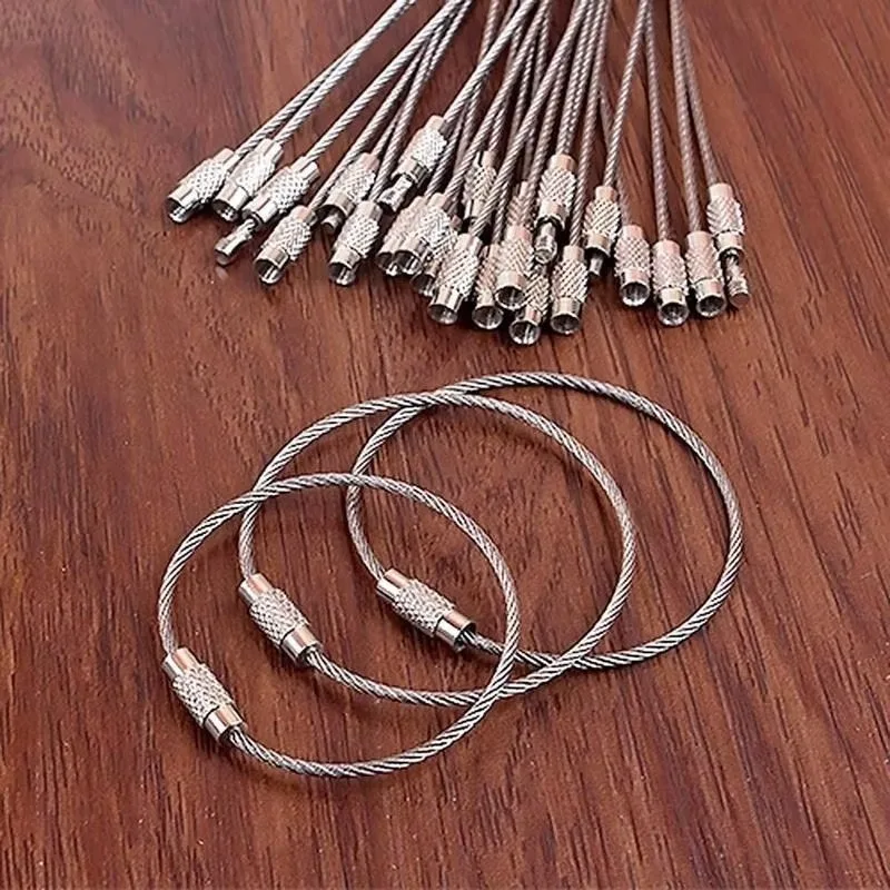 Llavero de cable de acero inoxidable con etiqueta colgante - imagen 4