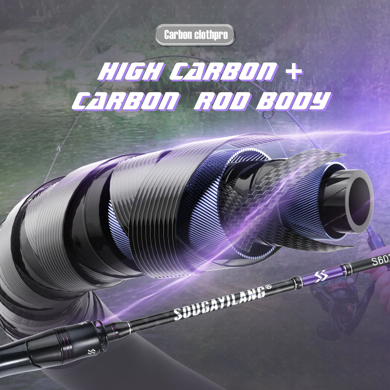 Sougayilang Combo caña y carrete carbono para pesca en agua dulce - imagen 5
