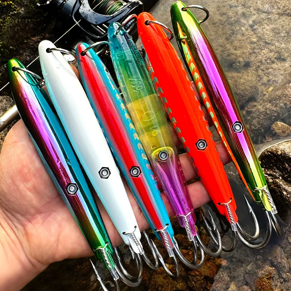 Señuelo Cuchara de metal con doble anzuelo para pesca lenta - imagen 2