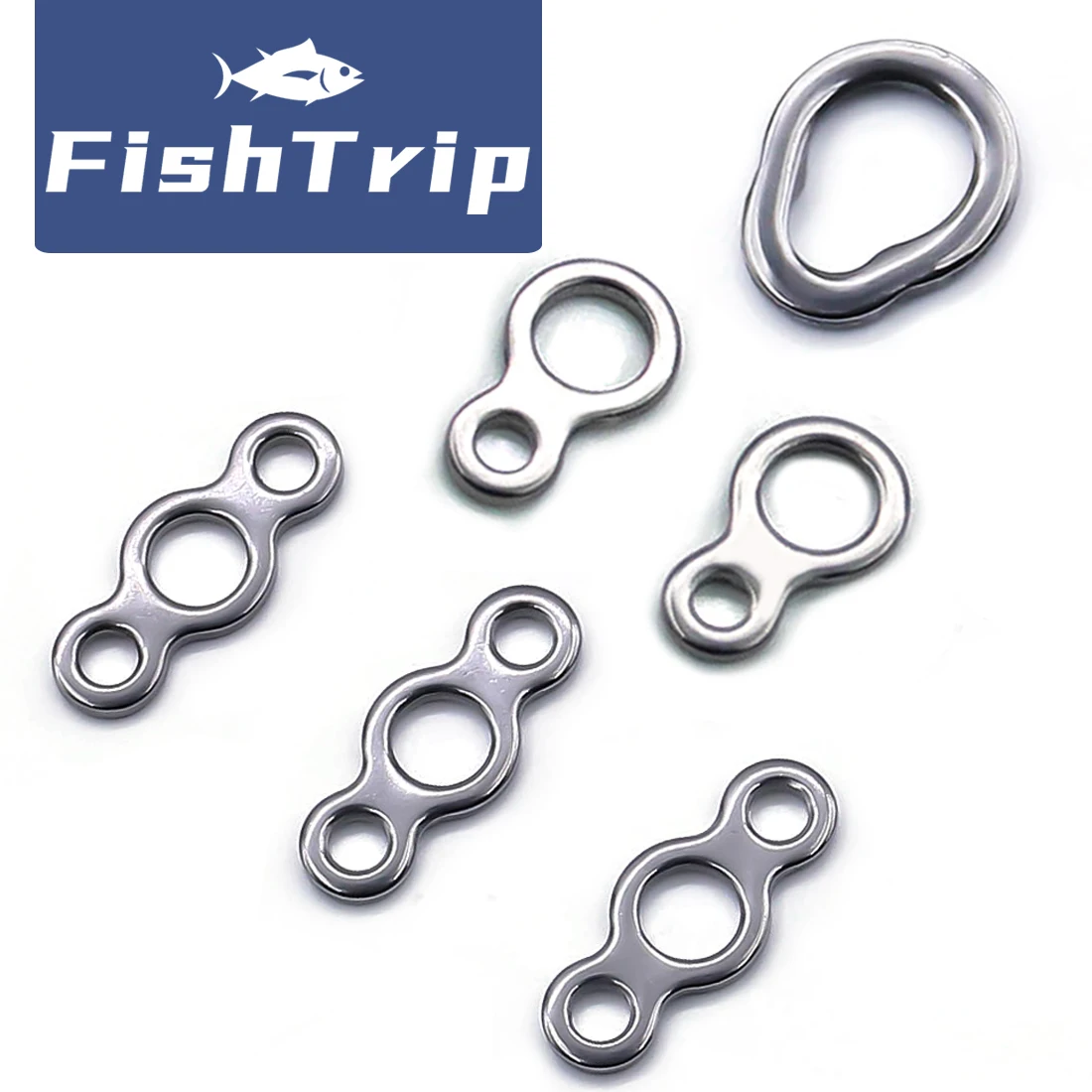 FishTrip Anillos Jigging de Acero Inoxidable - Conectores Terminales