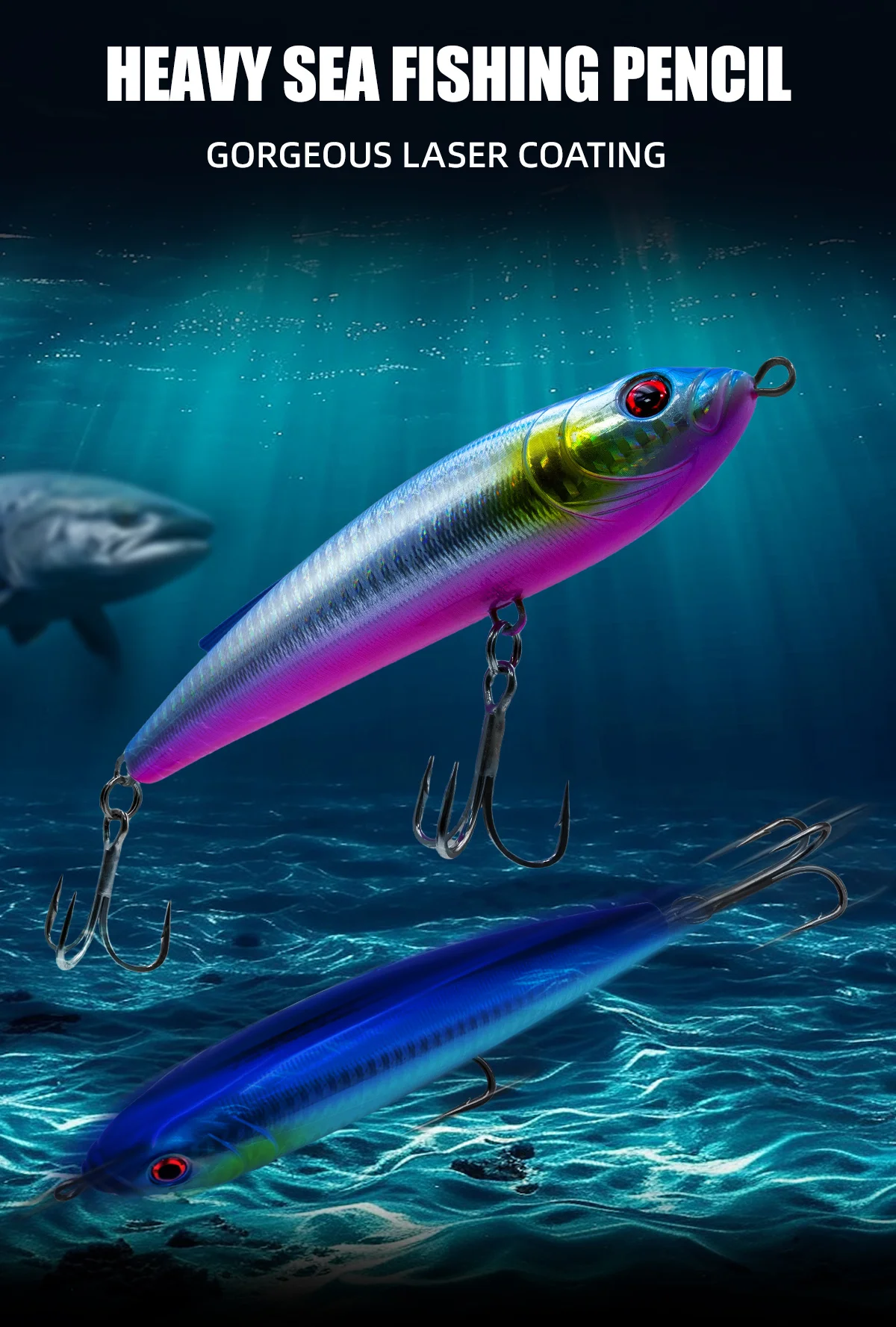 Señuelo tipo lápiz de 15 cm y 70 g