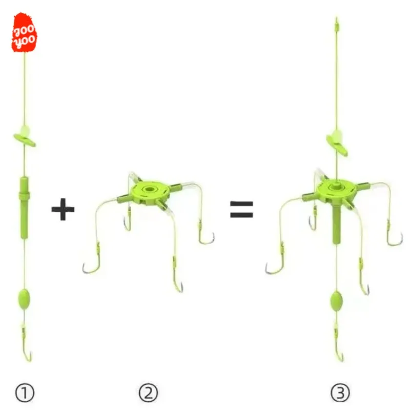 Anzuelo de carpa plateada cabezona con cinco garras – pesca flotante - imagen 4