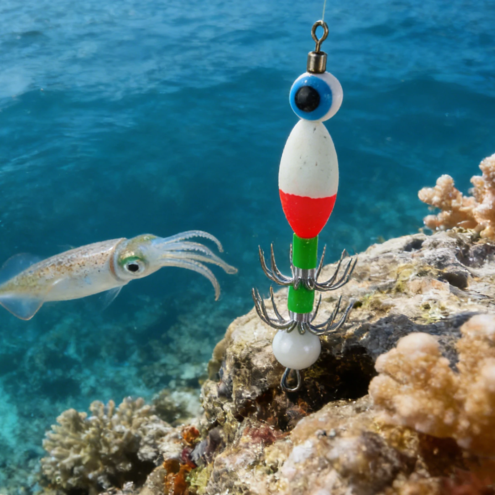 FREE FISHER jig de calamar luminoso con tentáculos para mar - imagen 5