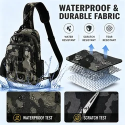 Bolsa Sling de Pesca con Camuflaje y kit de aparejos