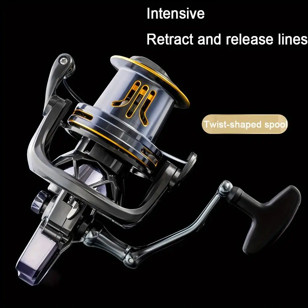 Carrete de metal de gran capacidad para pesca de tiro largo