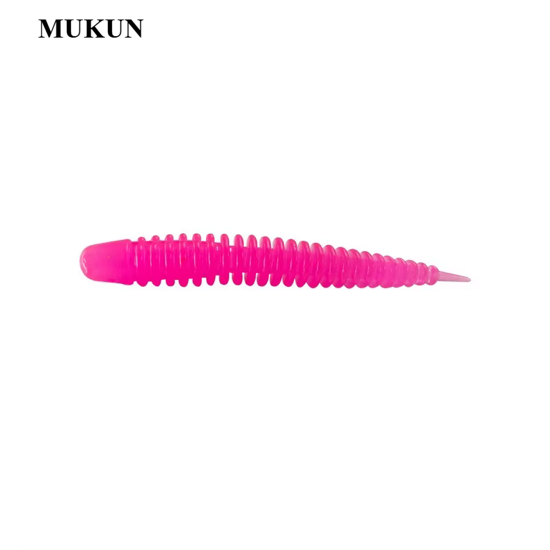 Señuelo Vinilo MUKUN, Espiral con Brillo, Lubina y Trucha, Agua Salada y Dulce
