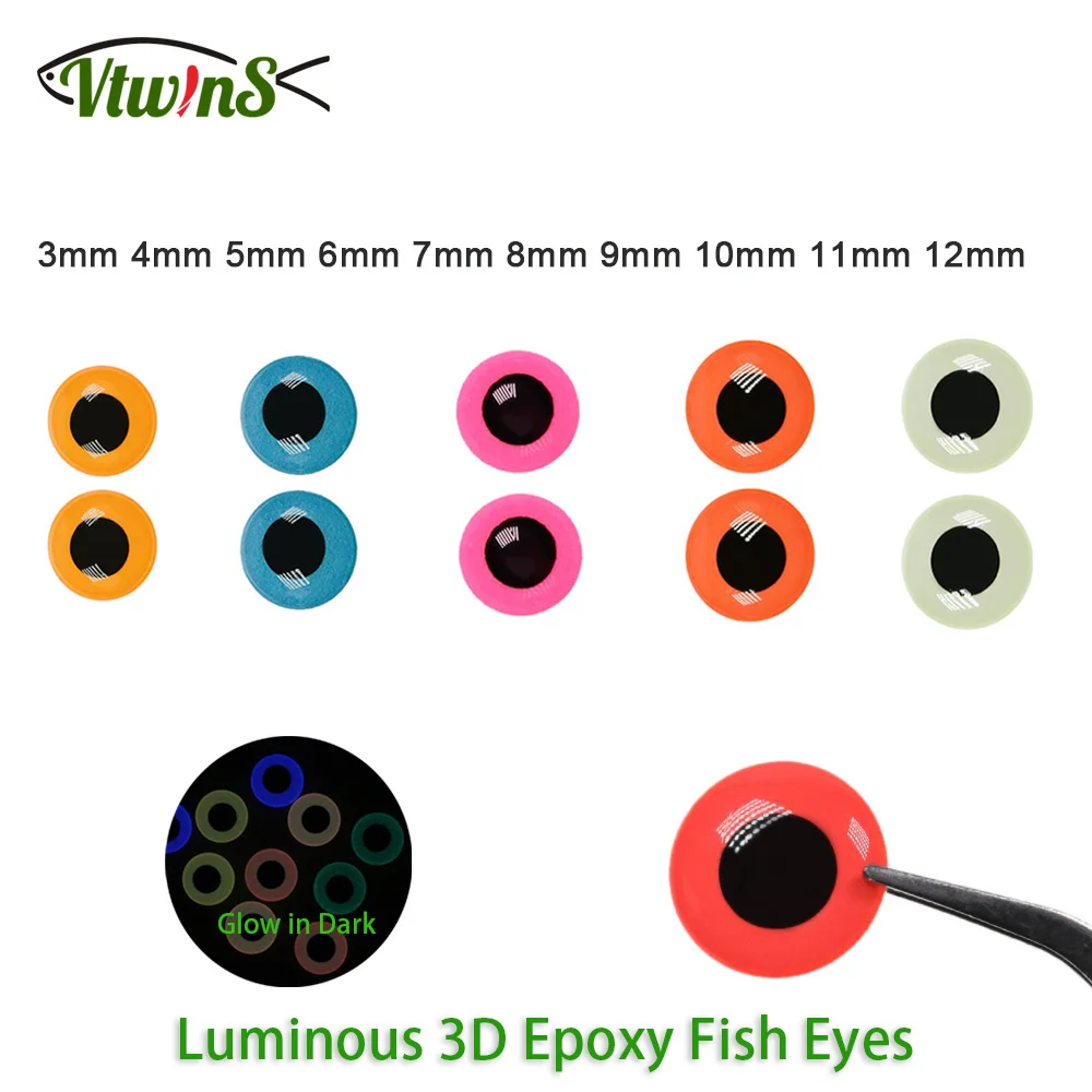 Ojos 3D epoxi Vtwins para crankbait – Realistas - imagen 3