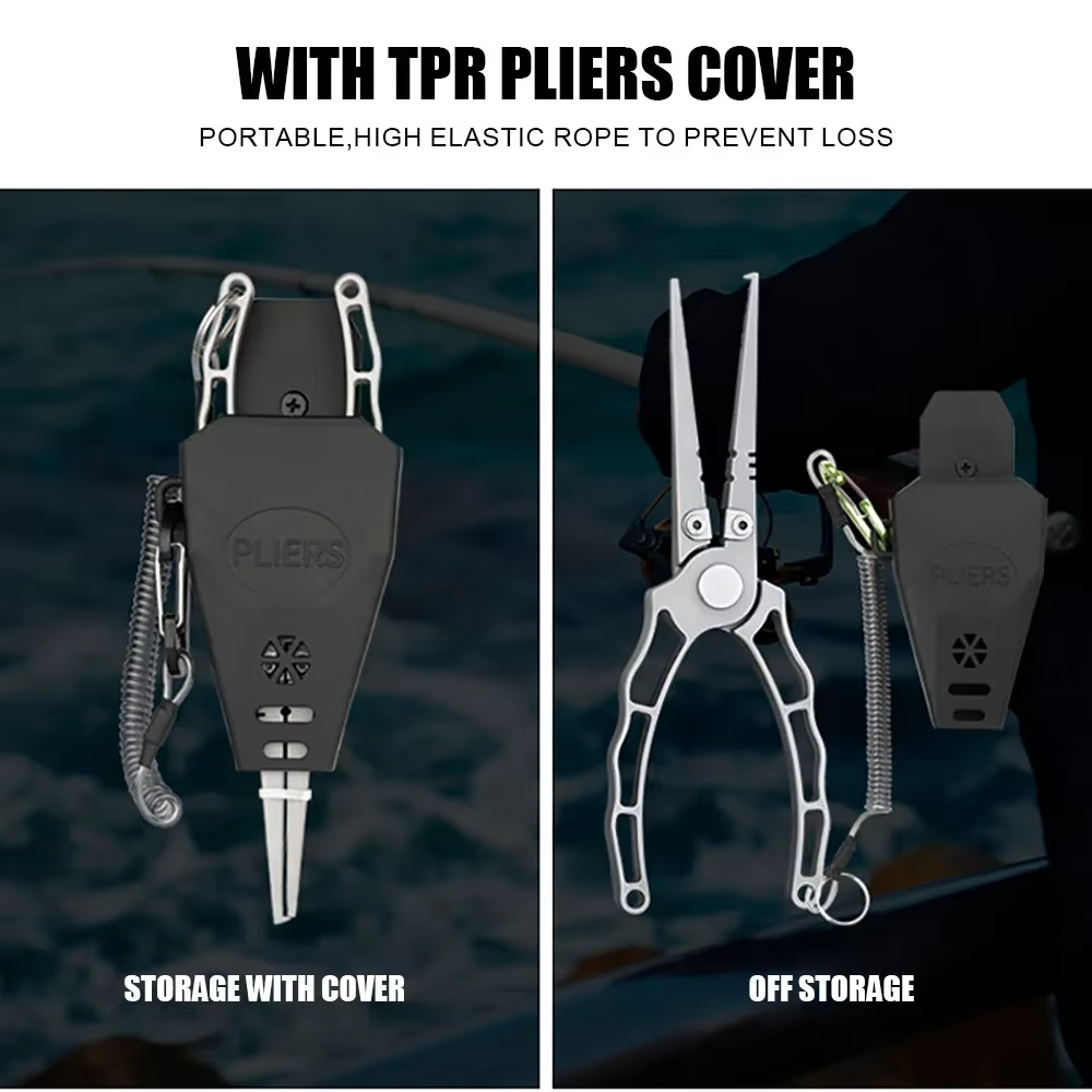 Alicates de pesca multifuncionales con tijeras y cortador ergonómicos - imagen 5