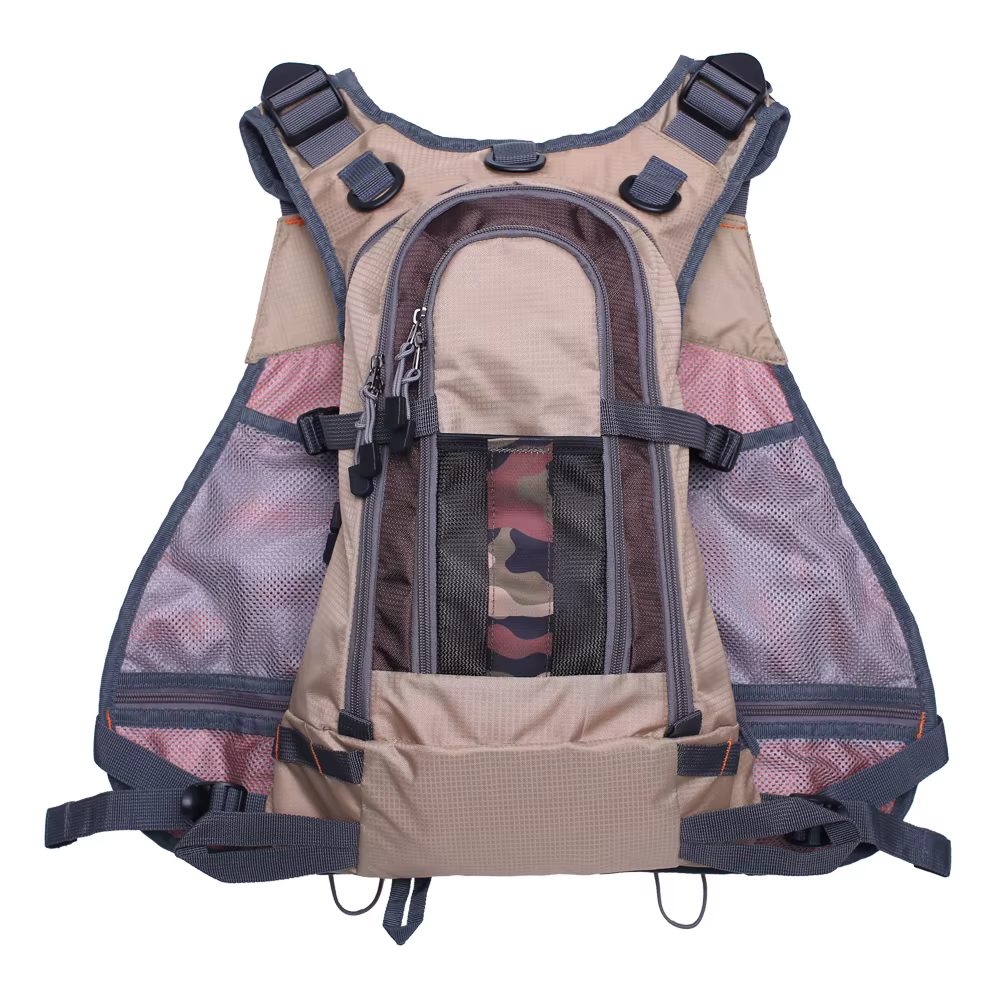 Chaleco de pesca con bolsillos y mochila de malla para accesorios - imagen 5