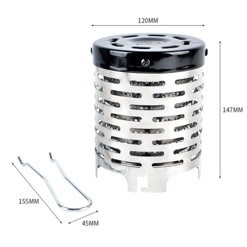 Calefactor portátil de acero inoxidable con asa giratoria
