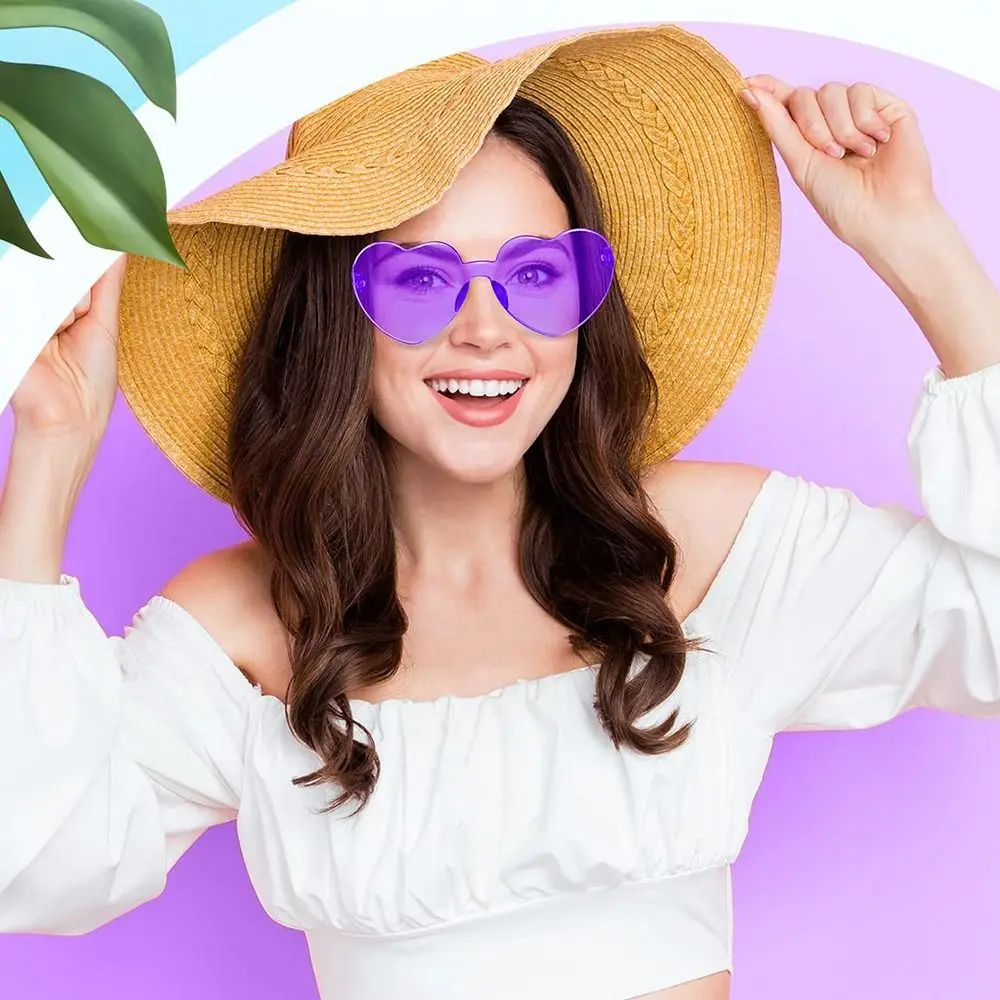 Gafas de corazón coloridas estilo Y2K