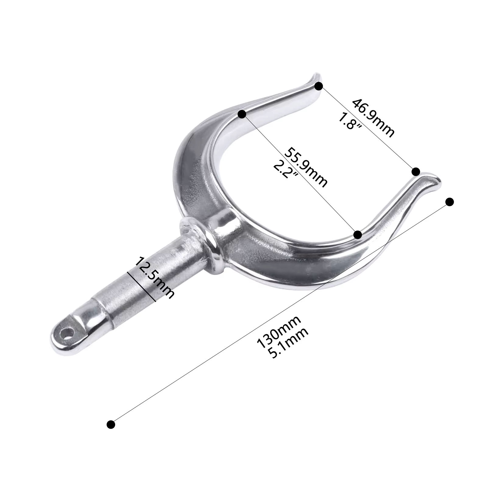 Básculante lateral de acero inoxidable para pesca en barco - imagen 5