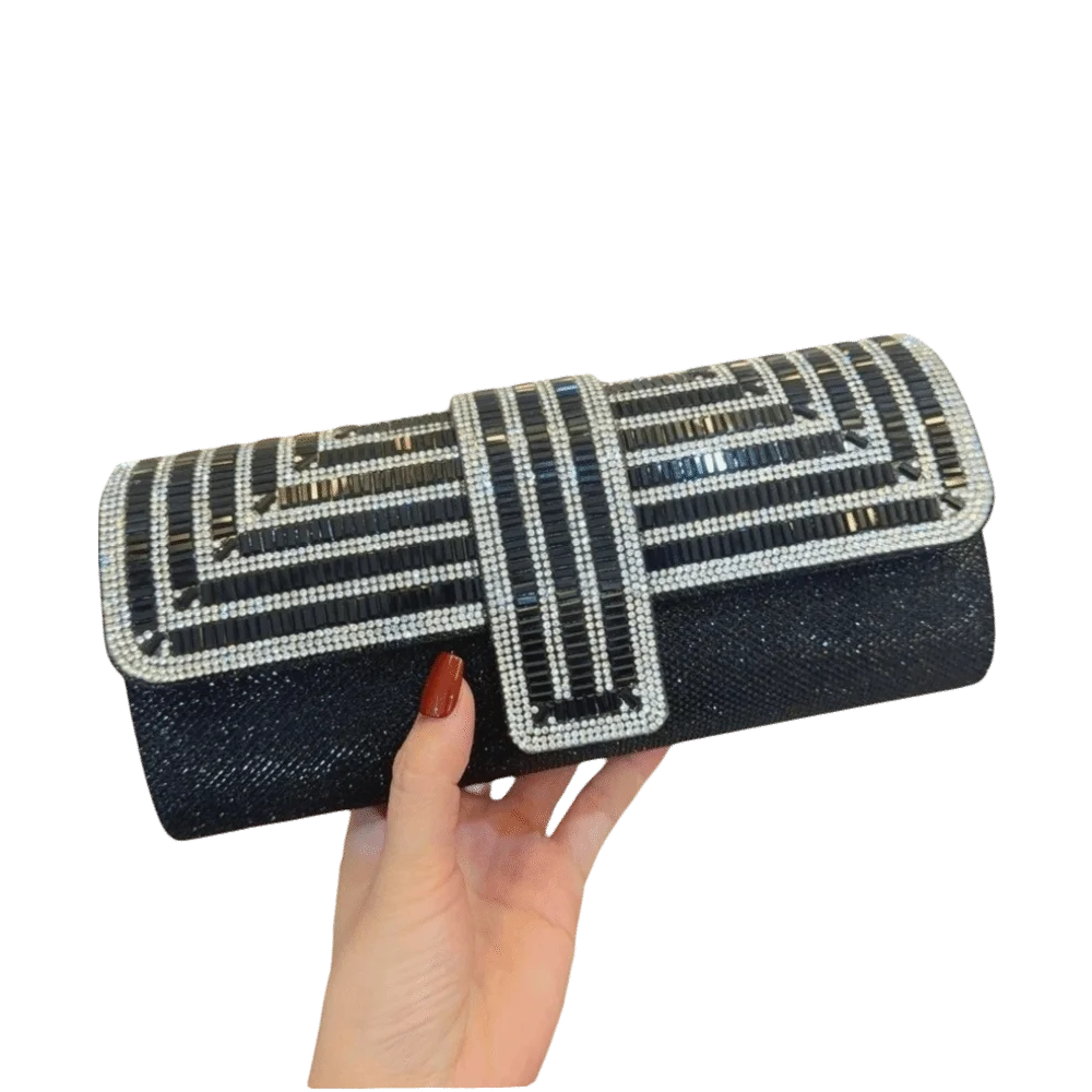 Bolso de mano de noche con diamantes tipo bandolera elegante - imagen 5