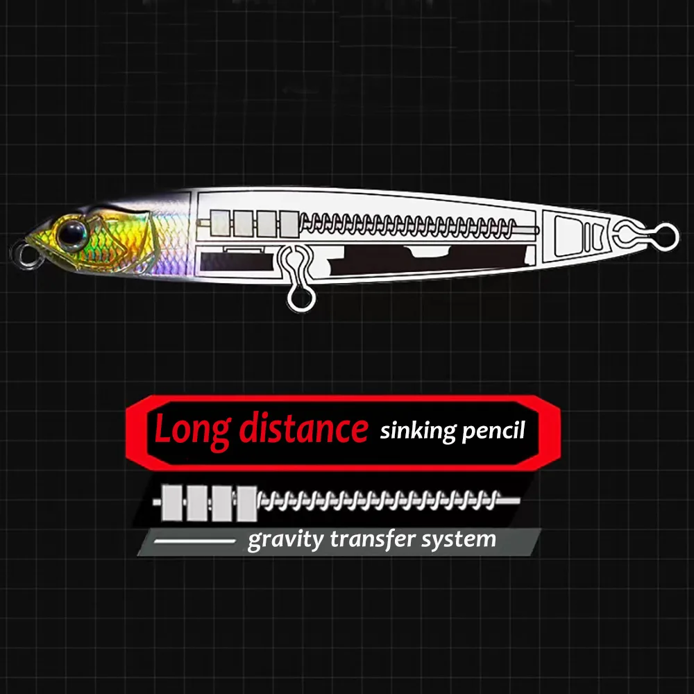 Señuelo lápiz hundible Wobbler Popper – Ideal para spinning marino - imagen 2