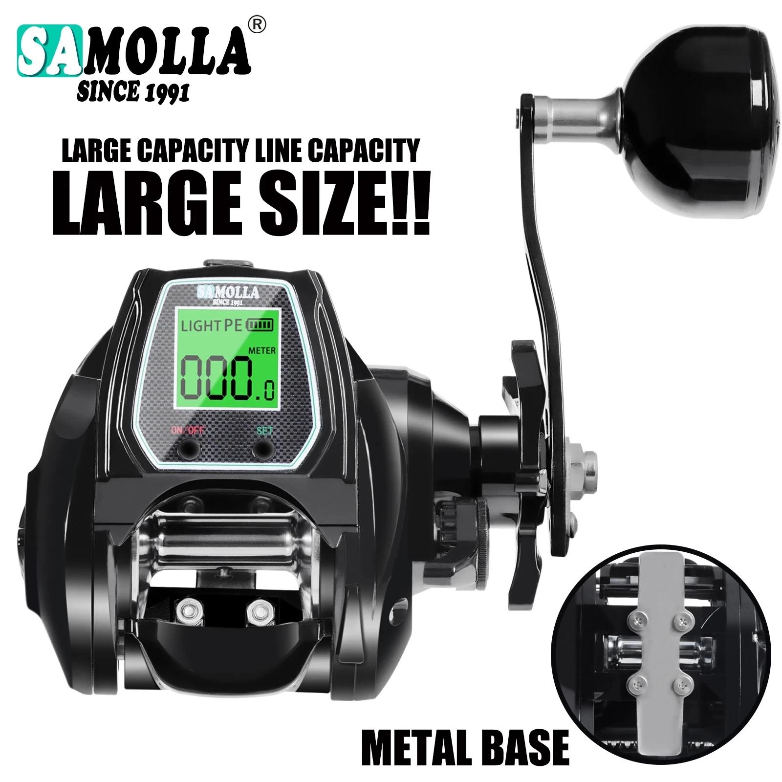 Carrete baitcasting electrónico para agua salada - Arrastre fuerte - imagen 3