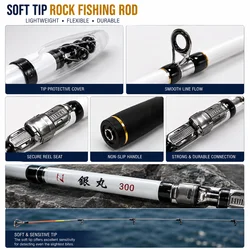 JSFUN Caña telescópica portátil para pesca en costa y lago