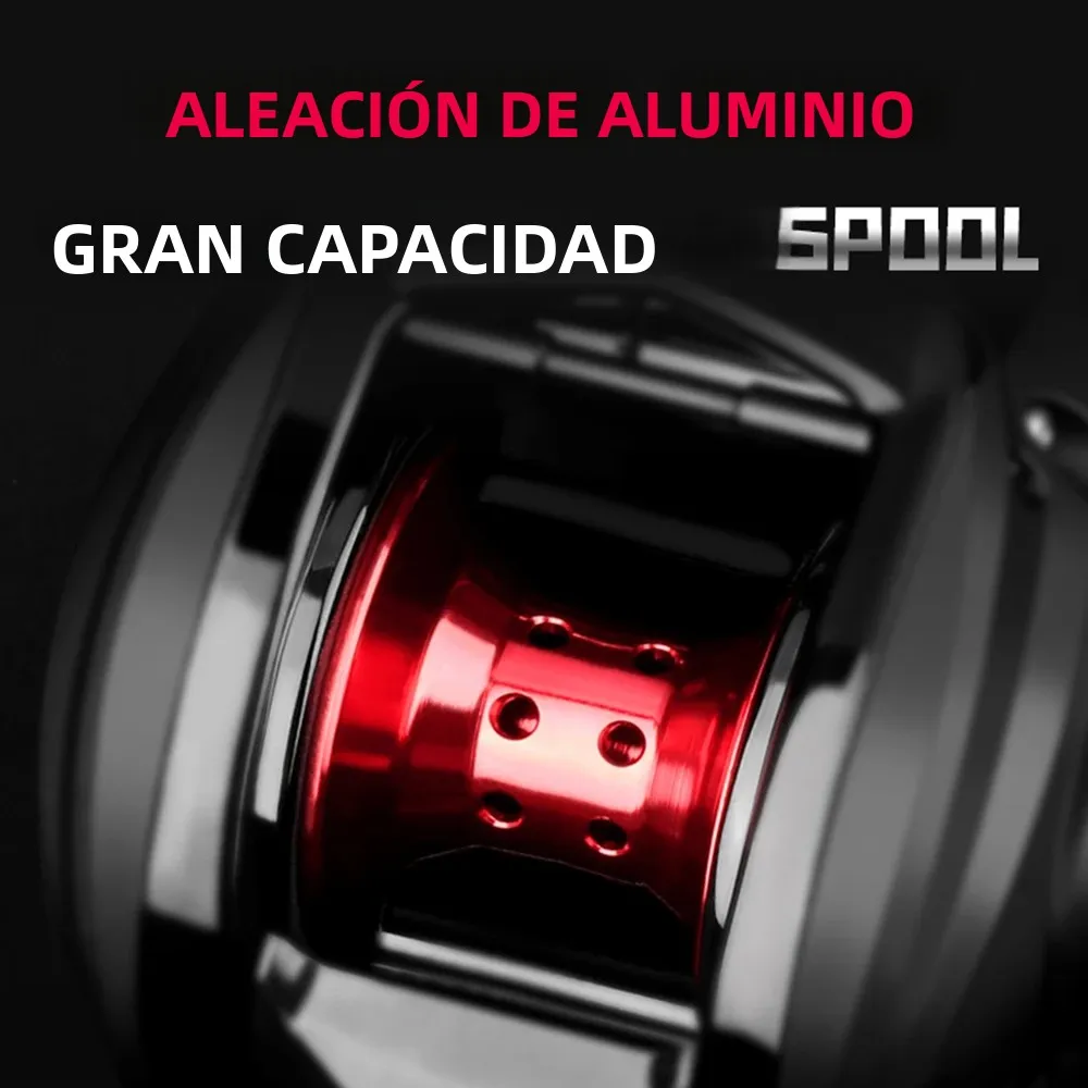 Carrete Baitcasting DEUKIO para agua salada con bobina profunda