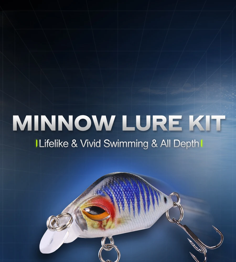Kit completo de 8 micro minnow lures WEIHE