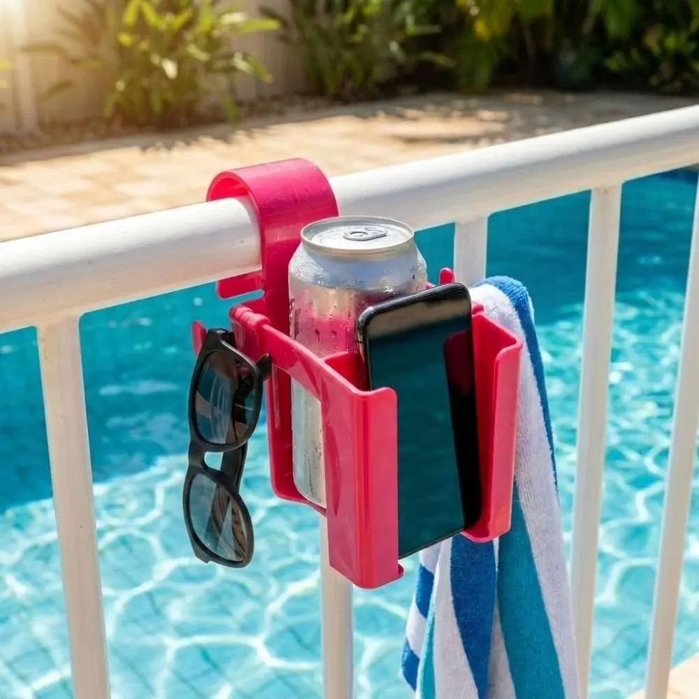 Portavasos piscina resistente colgante con ganchos para bebidas - imagen 2