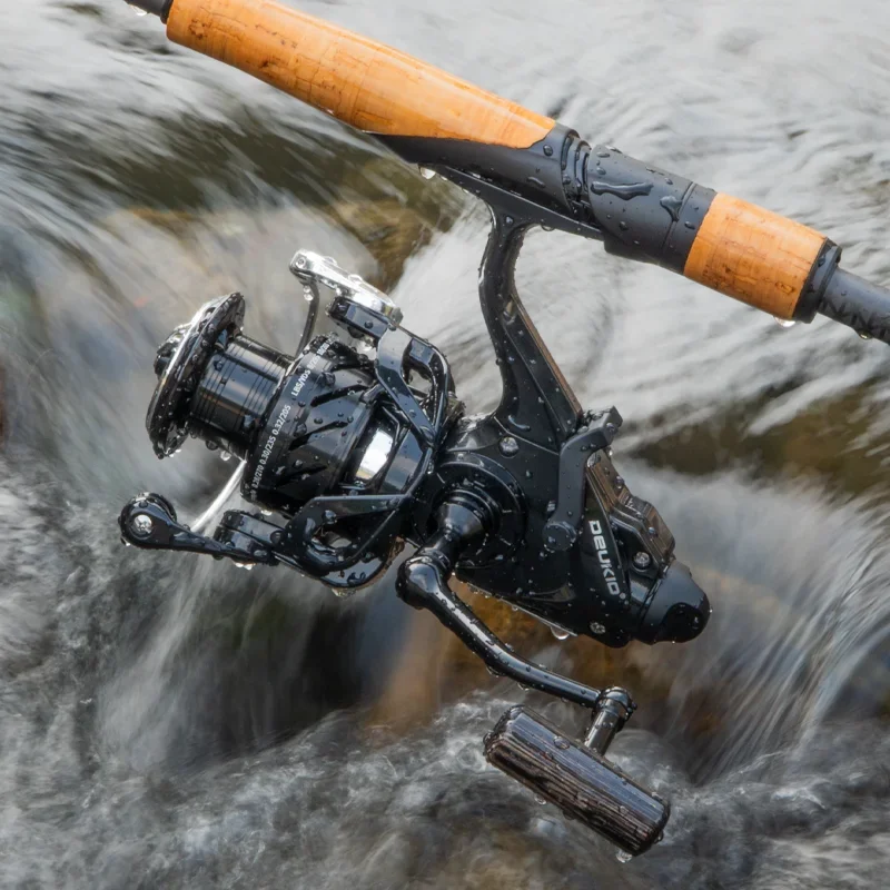 DEUKIO Carrete giratorio doble freno para pesca en agua salada - imagen 5