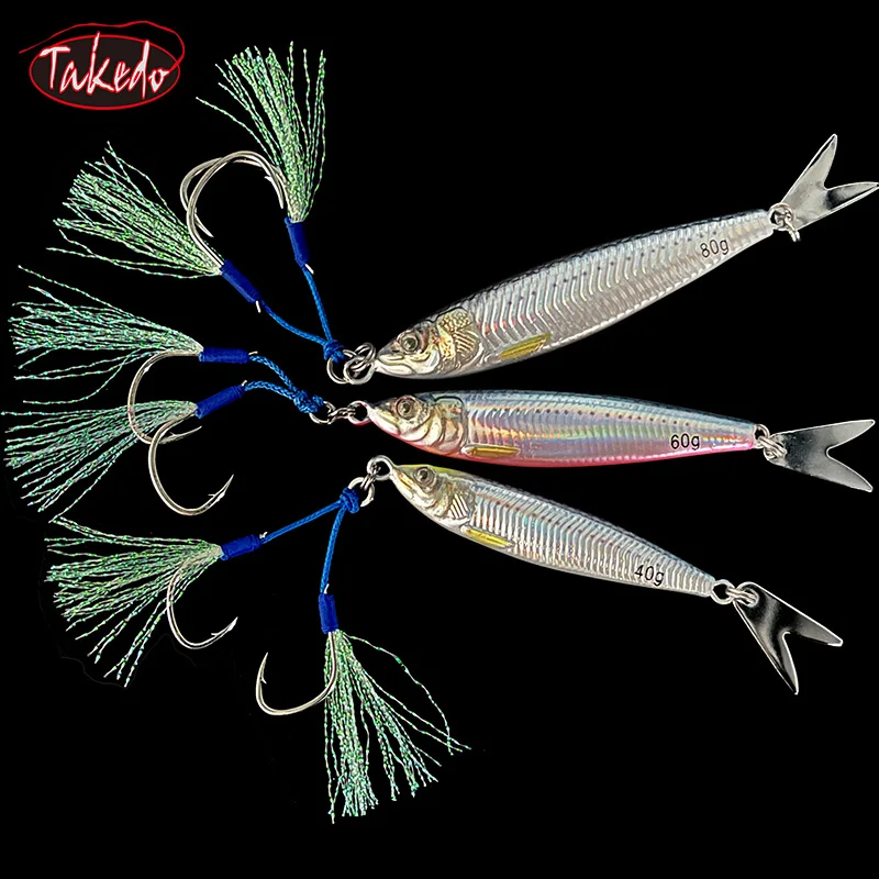 TAKEDO JY01 Jerkbait metálico UV luminoso con anzuelo