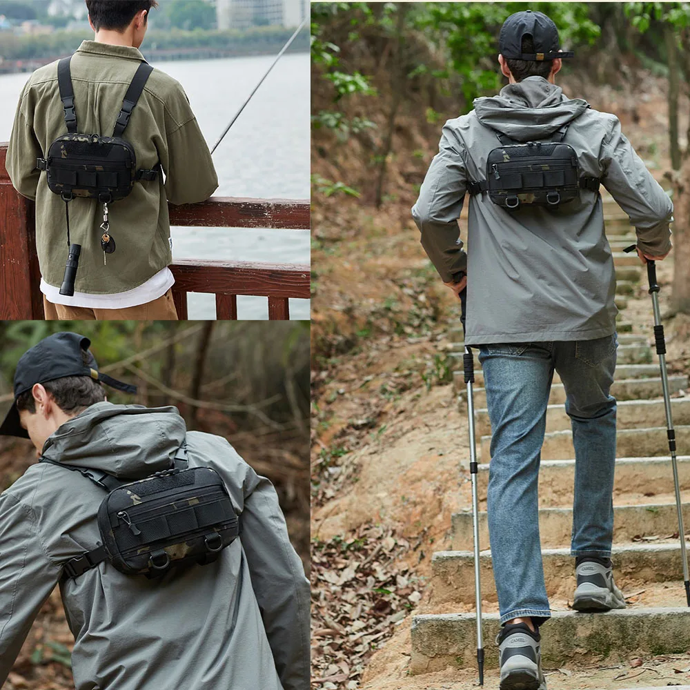 Mochila de pesca camuflaje para herramientas y material de lance