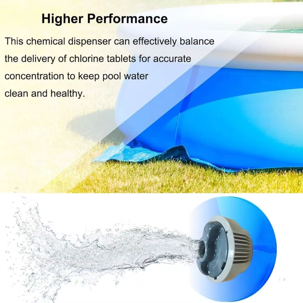 Dispensador de cloro instalado en piscina Lay-Z-Spa