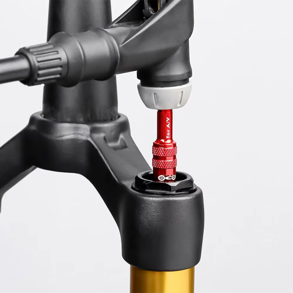 Adaptador válvula A/V Schrader para horquilla de bicicleta aluminio - imagen 3