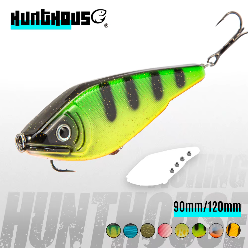 Jerkbait Hunthouse tipo lápiz hundimiento lento para musky y lucio