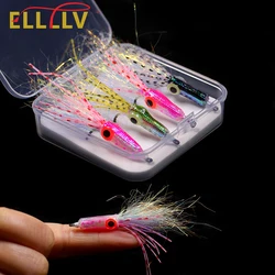 Ellllv mini moscas de calamar – Señuelo artificial agua salada lubina