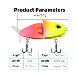 LHFSH Swimbait VIB de hundimiento lento con ojos 3D para lubina