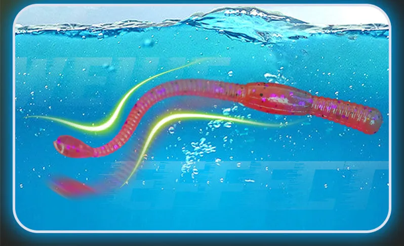 Señuelo gusano artificial blink 7cm – cola larga para Texas Rig y Drop-Shot - imagen 5