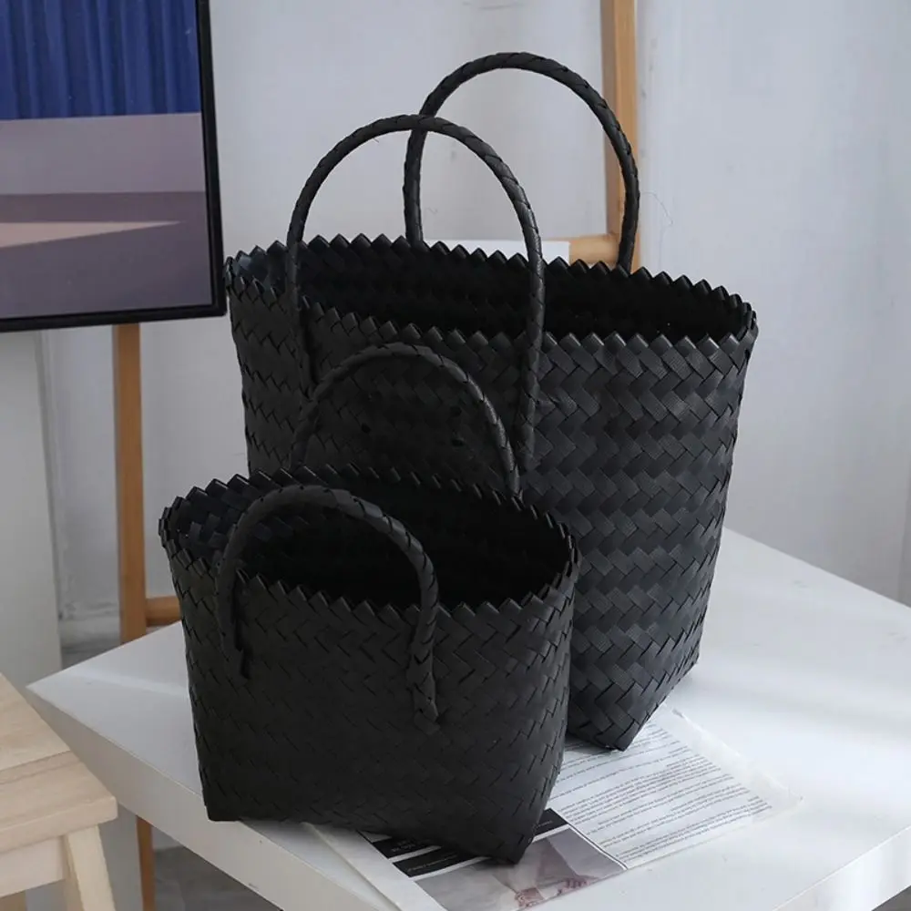 Bolsa shopper de tejido trenzado con gran capacidad y bandolera - imagen 3