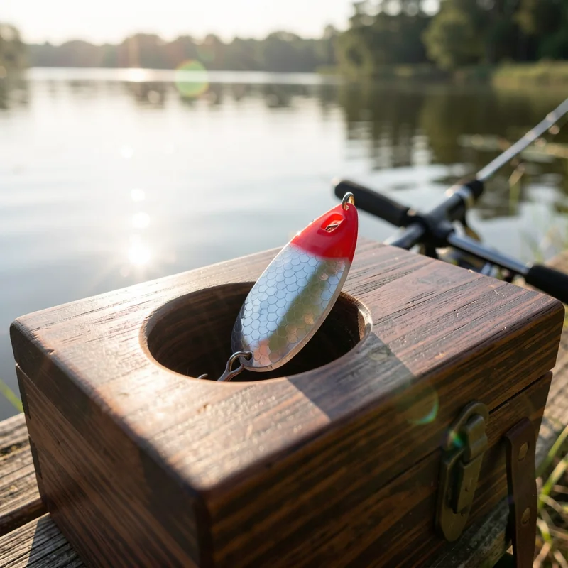 Señuelo rojo reflectante para pesca en río y corriente - imagen 4