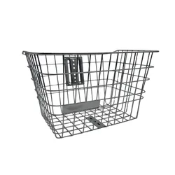 Cesta trasera bicicleta metal ajustable plateada fija y duradera