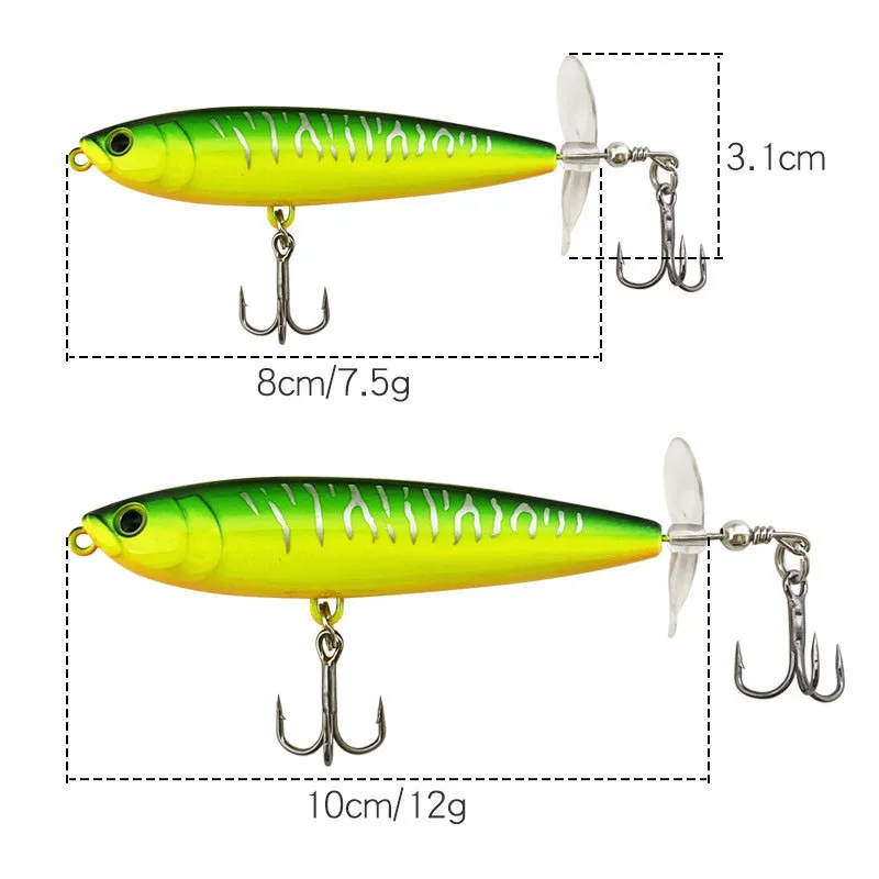 Whopper Popper Topwater - Plopper duro con cola giratoria 8/10 cm - imagen 2