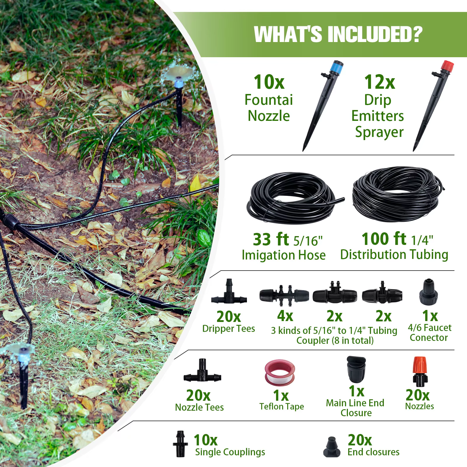 Goture Sistema de riego por goteo automático con goteros regulables - imagen 3