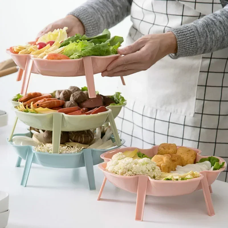 Plato mini apilable en forma de flor para frutas y postres - imagen 2