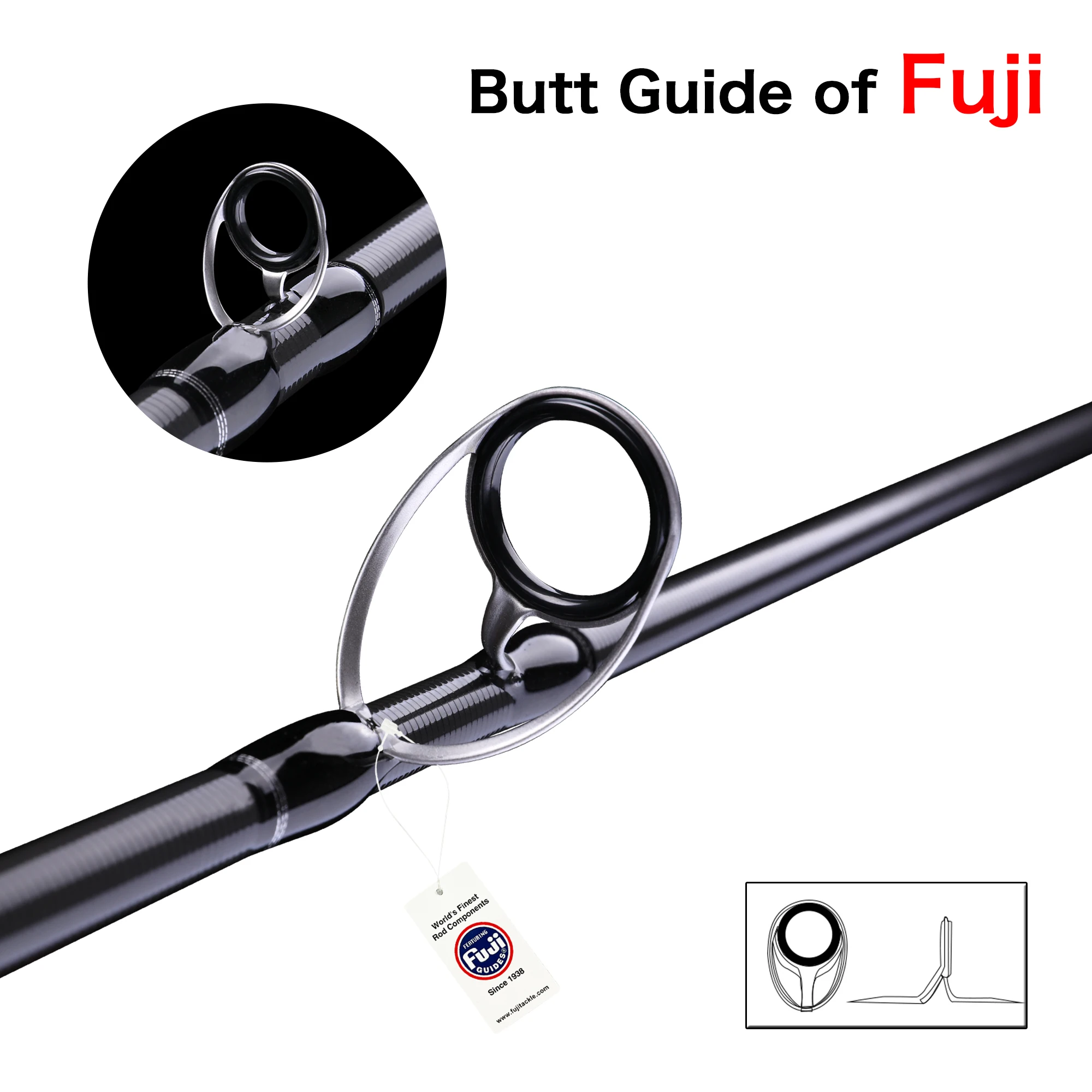 BIUTIFU Caña Baitcasting Fuji T800 Carbono ML/M/MH/H Señuelo 5-80g - imagen 5