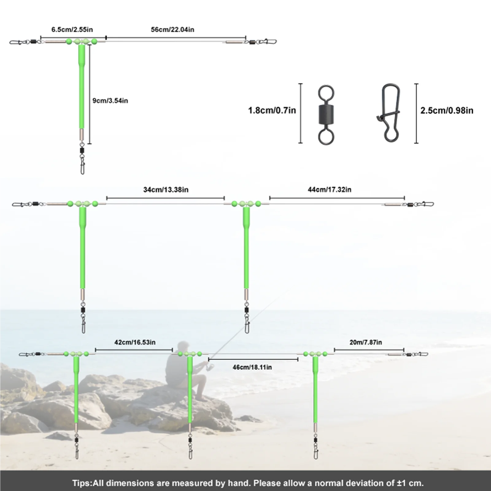 Línea con cuentas luminosas anti-enredos resistente para agua salada - imagen 3