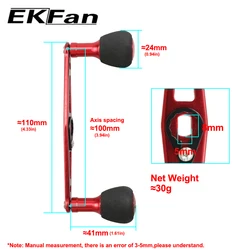 Manivela de carrete EKFan aluminio con perilla EVA para señuelos