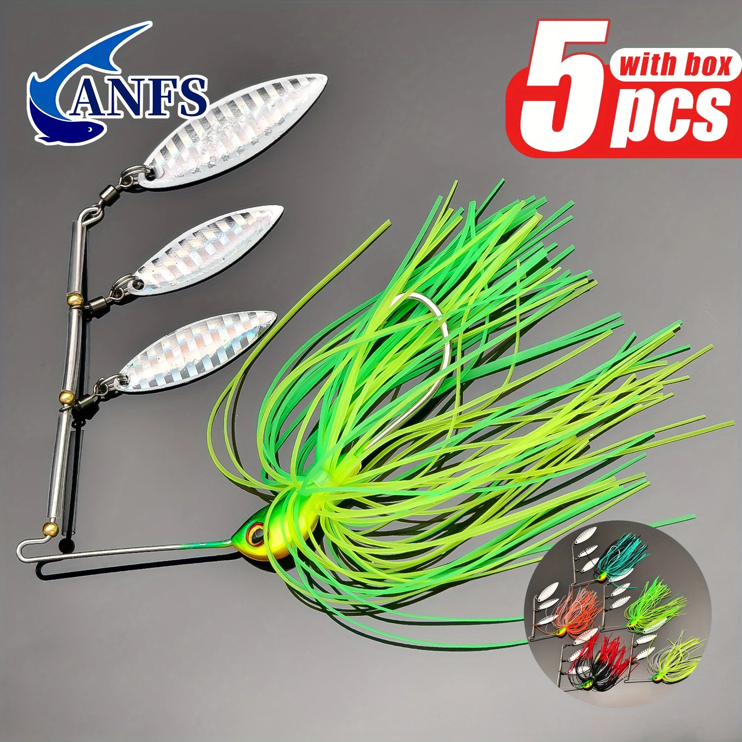 Spinnerbaits ANFS de metal duro para lubina, trucha y salmón - imagen 2