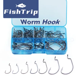 FishTrip Anzuelos de gusano de gran separacion para vinilo suave