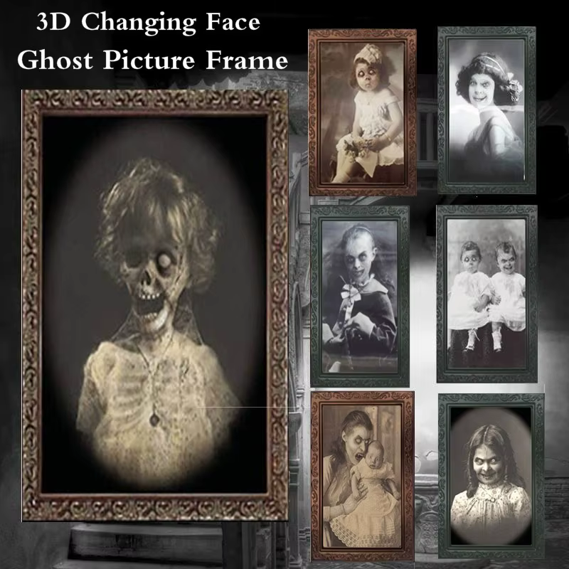 Marco de fotos fantasma 3D con cara cambiante – Decoración Halloween - imagen 2