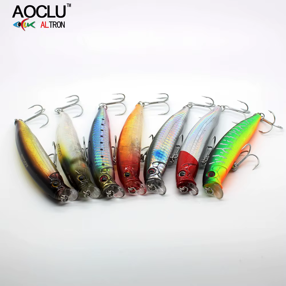 AOCLU Seabass Killer Wobbler flotante - Señuelo Minnow Jerk biónico