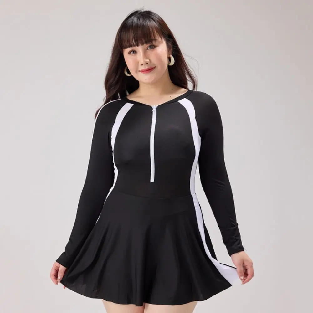 Traje de baño elástico de manga larga con protección solar UV - imagen 2