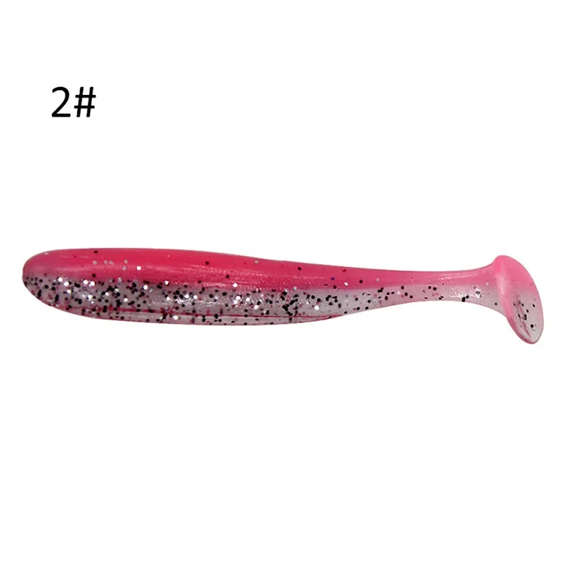 Pack de 10 señuelos suaves de pesca ORJD en color rosa rojo