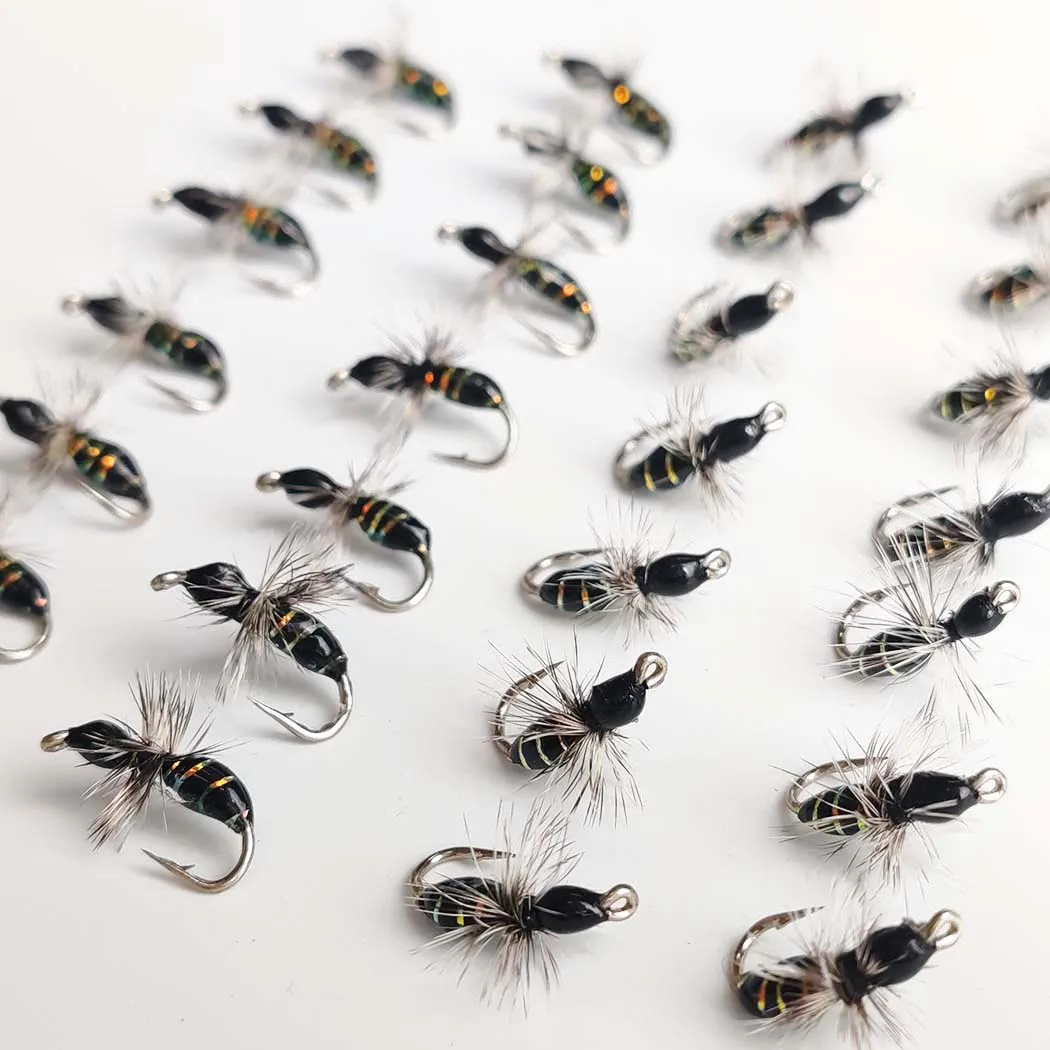 Moscas artificiales Griffith Ant negras para trucha – señuelo