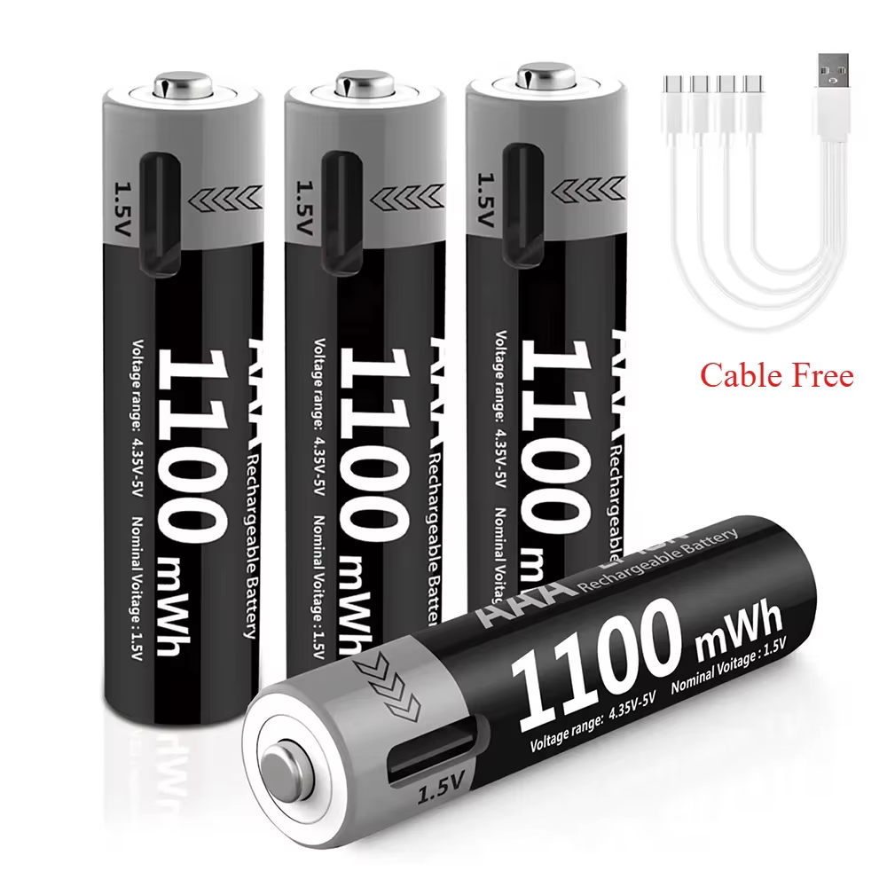 Batería recargable Li-ion USB AAA 1,5V para frontal de pesca