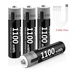 Batería recargable Li-ion USB AAA 1,5V para frontal de pesca